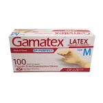 دستکش لاتکس بدون پودر گاماتکس (Gamatex) | بسته 100 عددی